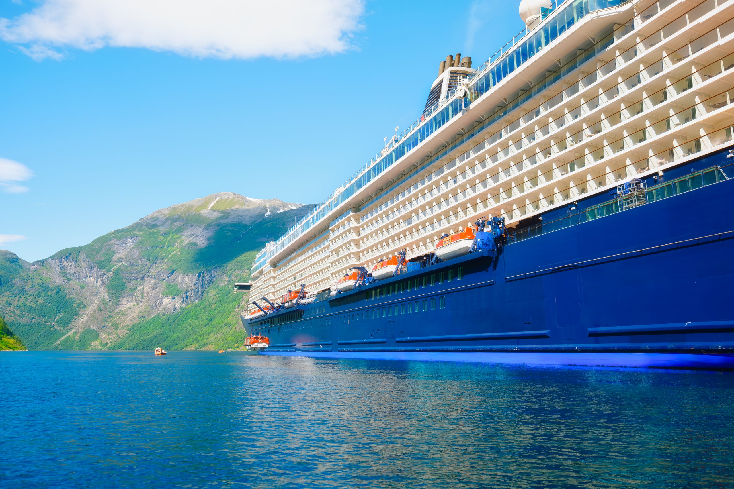 Luxury cruise ship on the ocean
